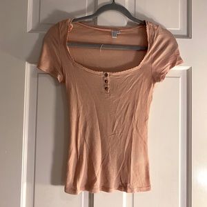 & Other Stories Square Neck Ribbed Tee